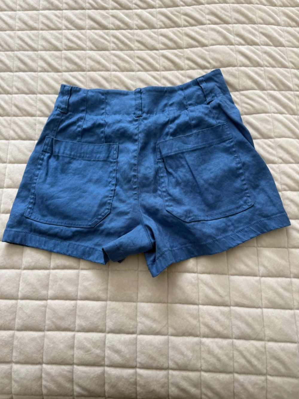 Maeve Blue High-Waist Linen-Blend Women’s Shorts - Picture 3 of 3